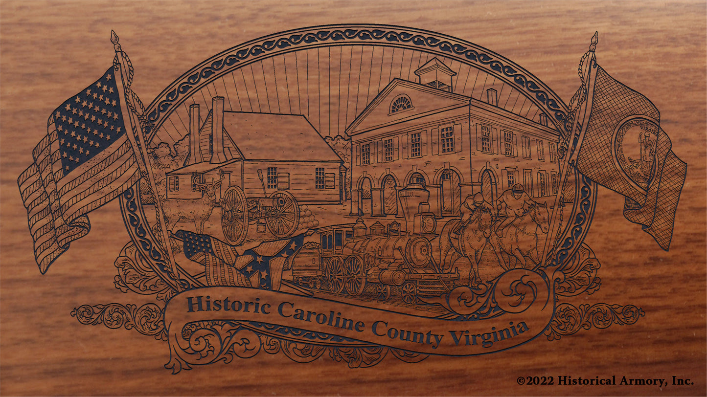 Caroline County Virginia Engraved Rifle Buttstock