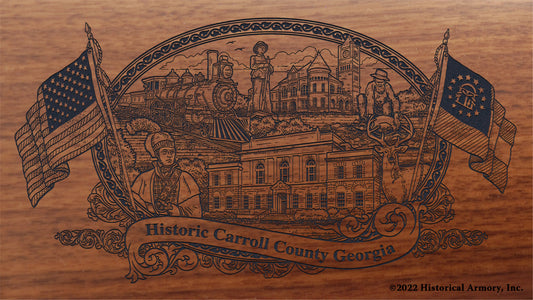 Carroll County Georgia Engraved Rifle Buttstock