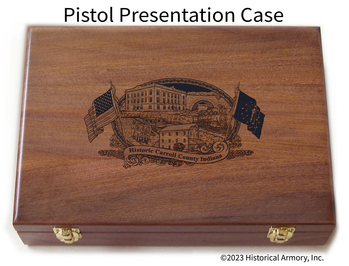 Carroll County Indiana Engraved .45 Auto Ruger 1911 Presentation Case