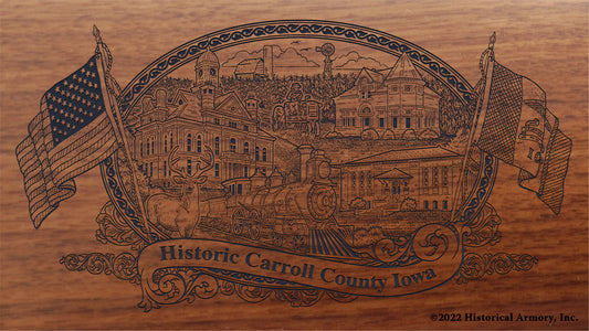 Carroll County Iowa Engraved Rifle Buttstock