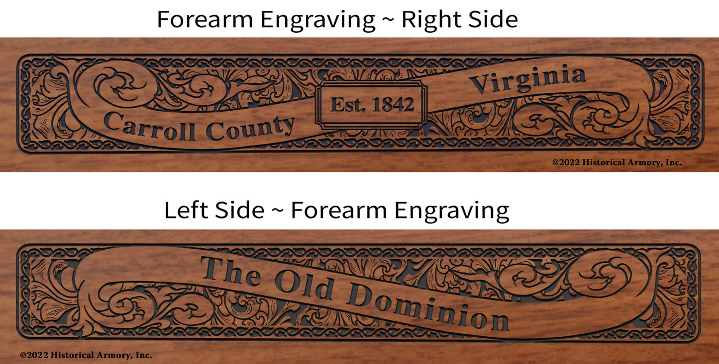 Carroll County Virginia Engraved Rifle Forearm