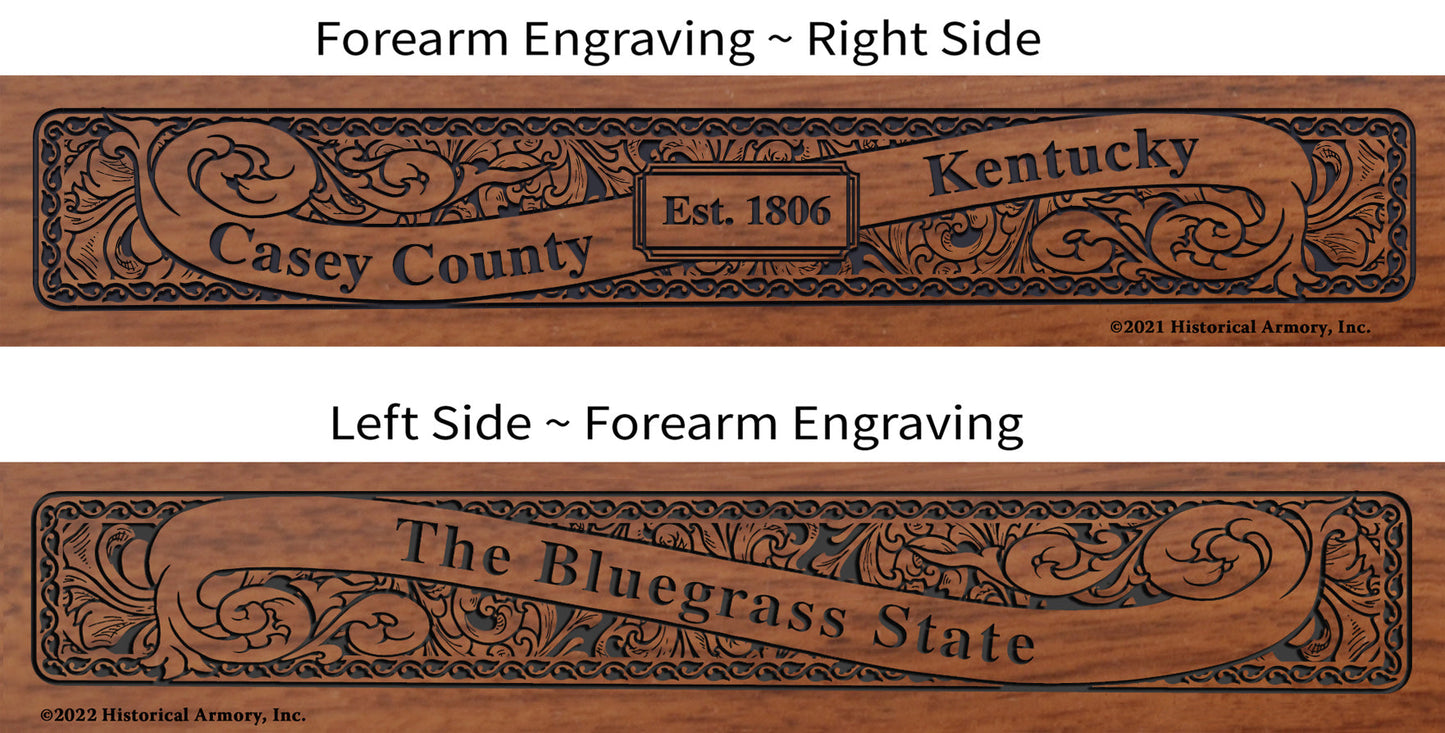 Casey County Kentucky Engraved Rifle Forearm