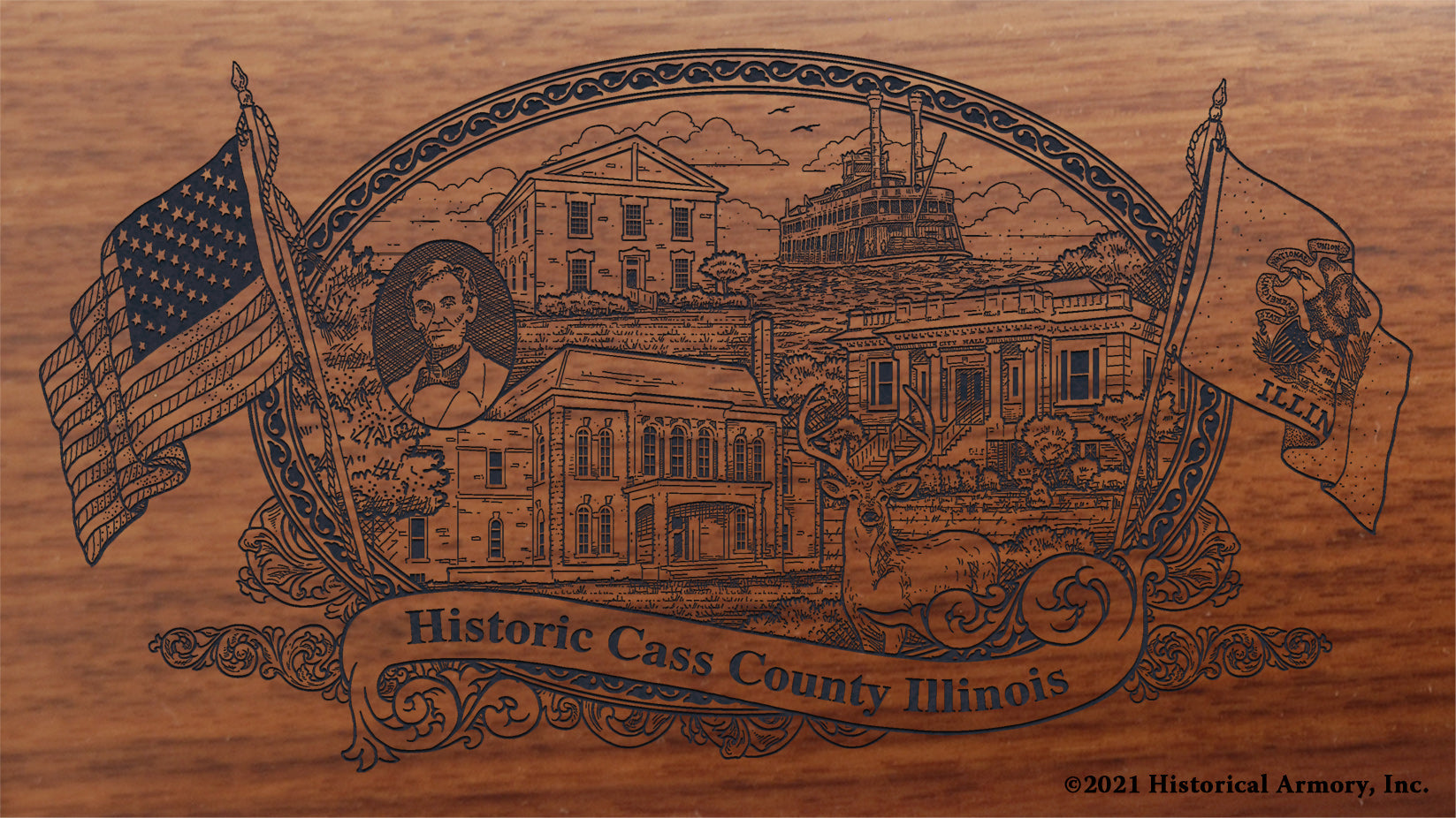 Engraved artwork | History of Cass County Illinois | Historical Armory