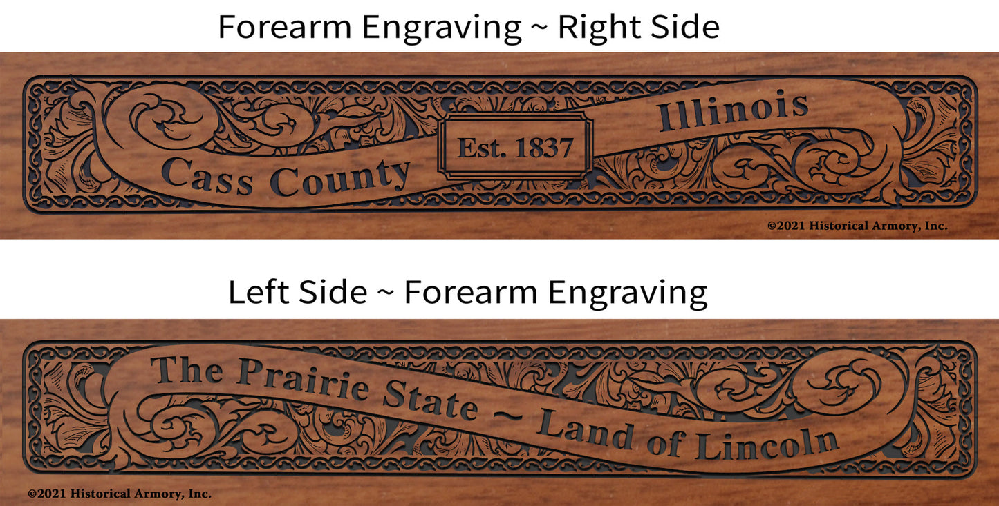 Cass County Illinois Establishment and Motto History Engraved Rifle Forearm