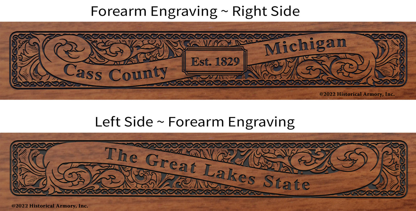 Cass County Michigan Engraved Rifle Forearm