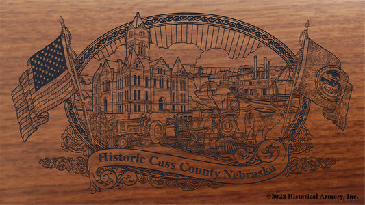 Cass County Nebraska Engraved Rifle Buttstock