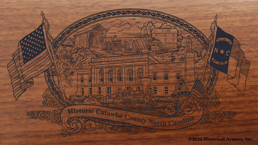 Catawba County North Carolina Engraved Rifle Buttstock