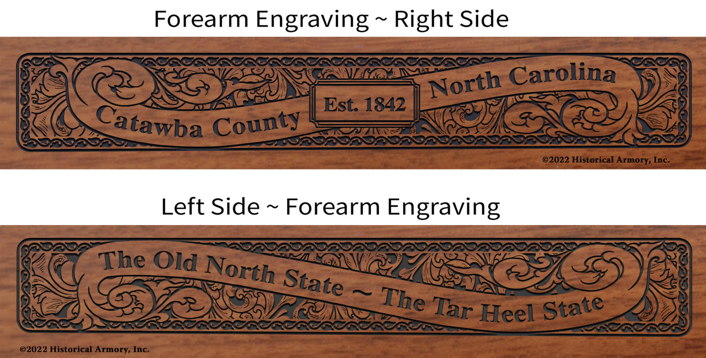 Catawba County North Carolina Engraved Rifle Forearm
