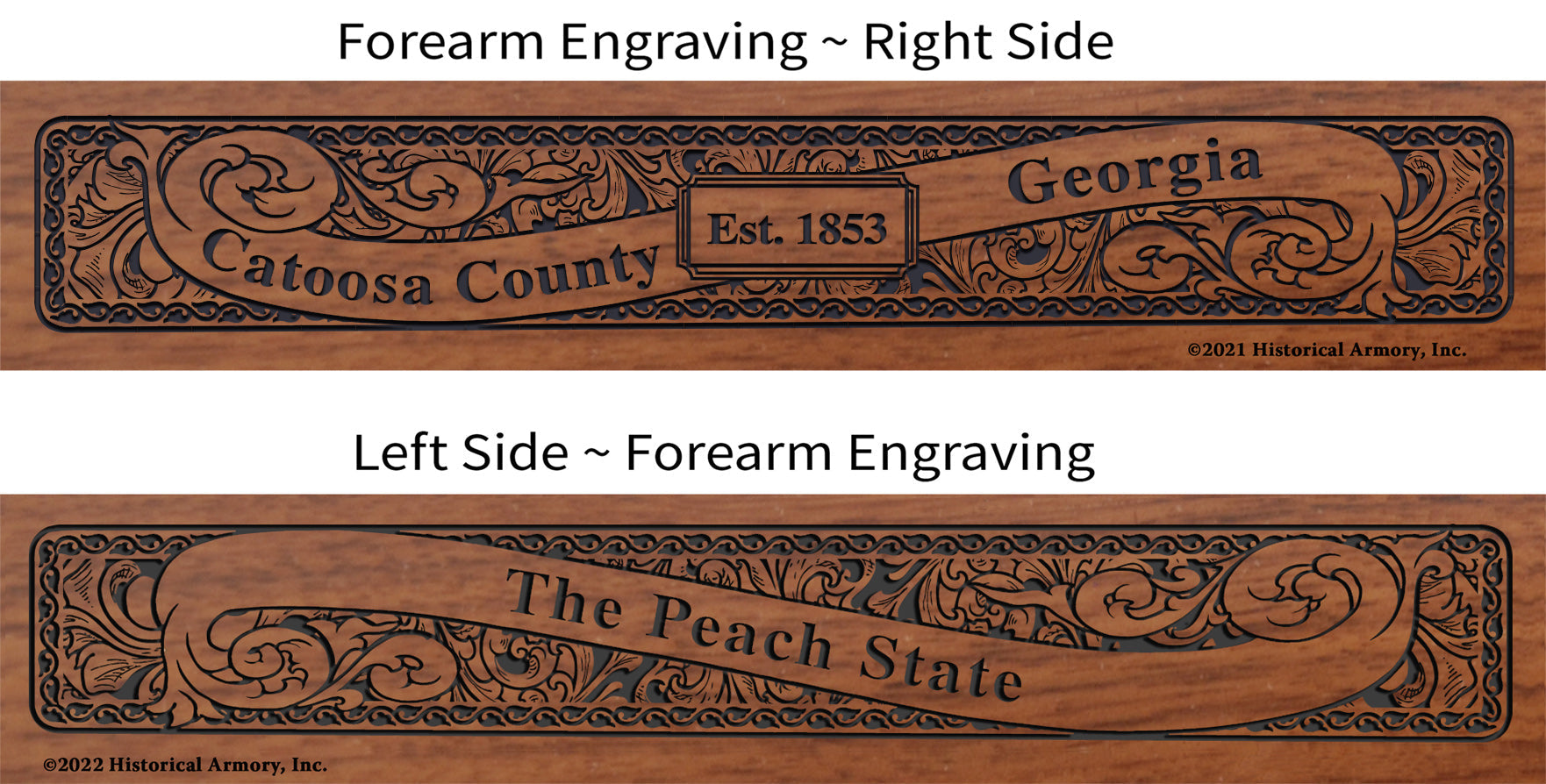 Catoosa County Georgia Establishment and Motto History Engraved Rifle Forearm