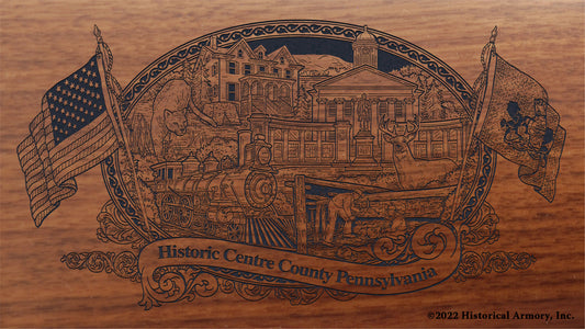 Centre County Pennsylvania Engraved Rifle Buttstock