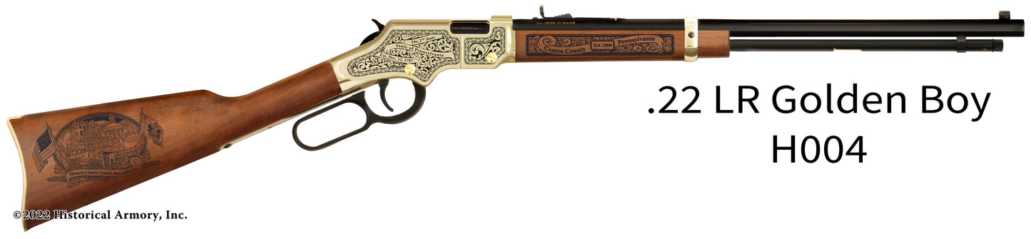 Centre County Pennsylvania Engraved Henry Golden Boy Rifle