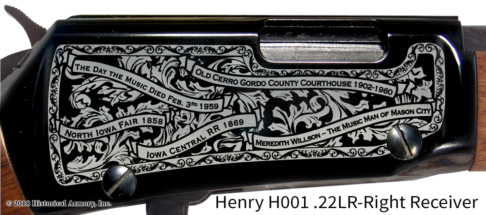 Cerro Gordo County Iowa Engraved Rifle