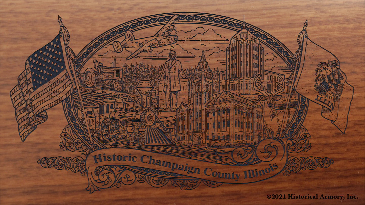 Engraved artwork | History of Champaign County Illinois | Historical Armory