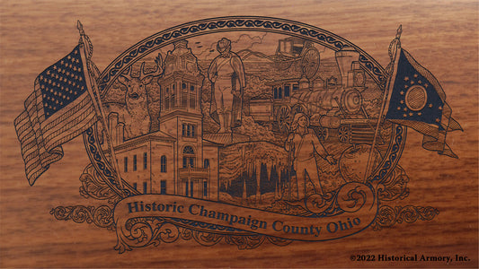 Champaign County Ohio Engraved Rifle Buttstock
