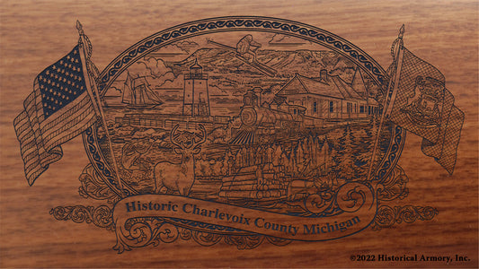 Charlevoix County Michigan Engraved Rifle Buttstock
