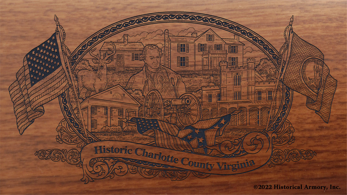 Charlotte County Virginia Engraved Rifle Buttstock