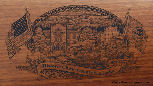 Chase County Nebraska Engraved Rifle Buttstock