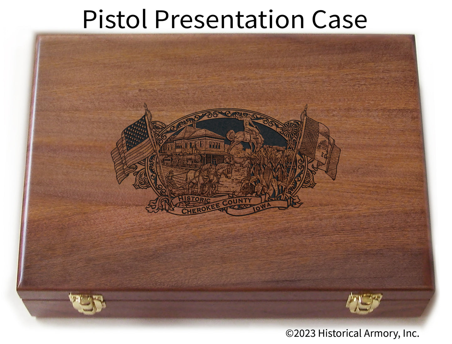Cherokee County Iowa Engraved .45 Auto Ruger 1911 Presentation Case