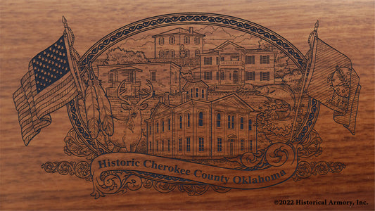Cherokee County Oklahoma Engraved Rifle Buttstock