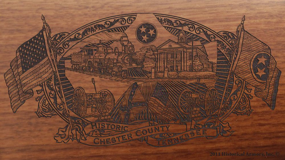 chester county tennessee engraved rifle buttstock