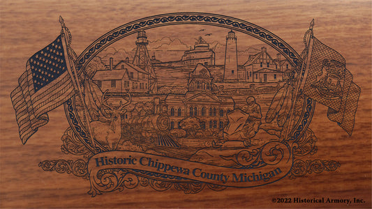 Chippewa County Michigan Engraved Rifle Buttstock
