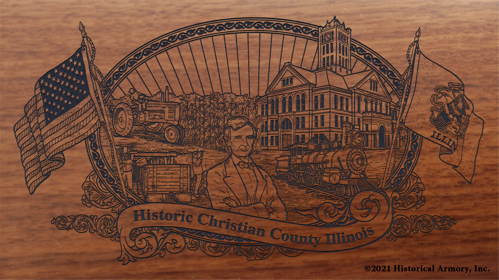 Engraved artwork | History of Christian County Illinois | Historical Armory