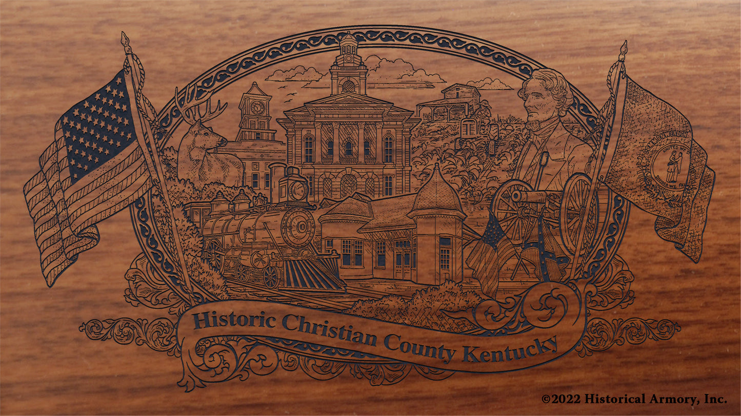 Christian County Kentucky Engraved Rifle Buttstock