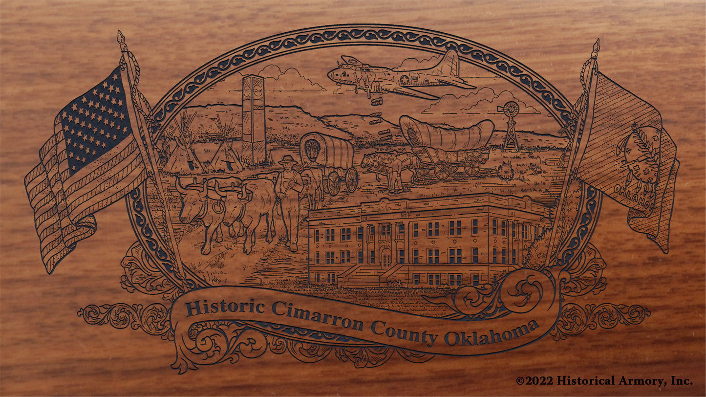 Cimarron County Oklahoma Engraved Rifle Buttstock