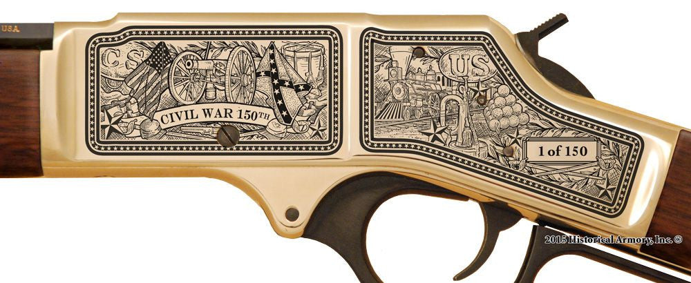 civil war 150th 1865 engraved rifle h009b receiver lt