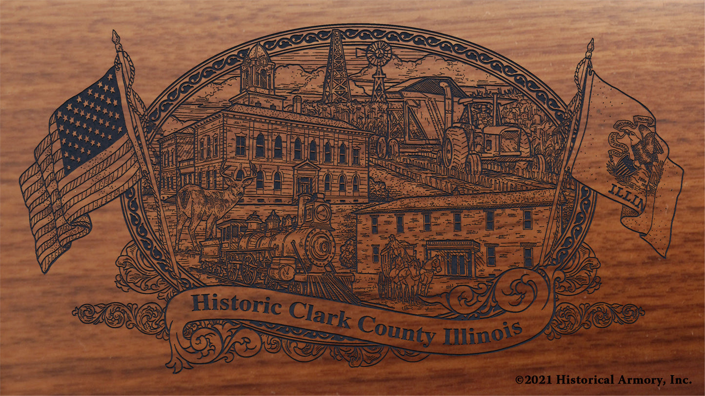 Engraved artwork | History of Clark County Illinois | Historical Armory
