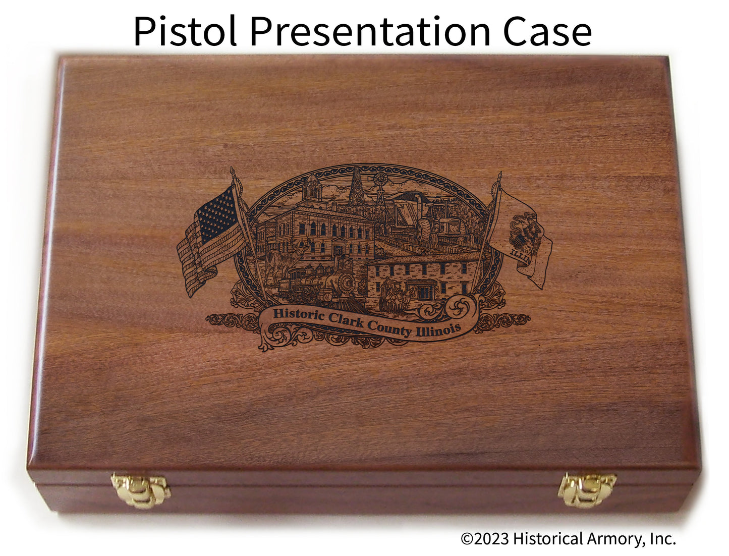 Clark County Illinois Engraved .45 Auto Ruger 1911 Presentation Case