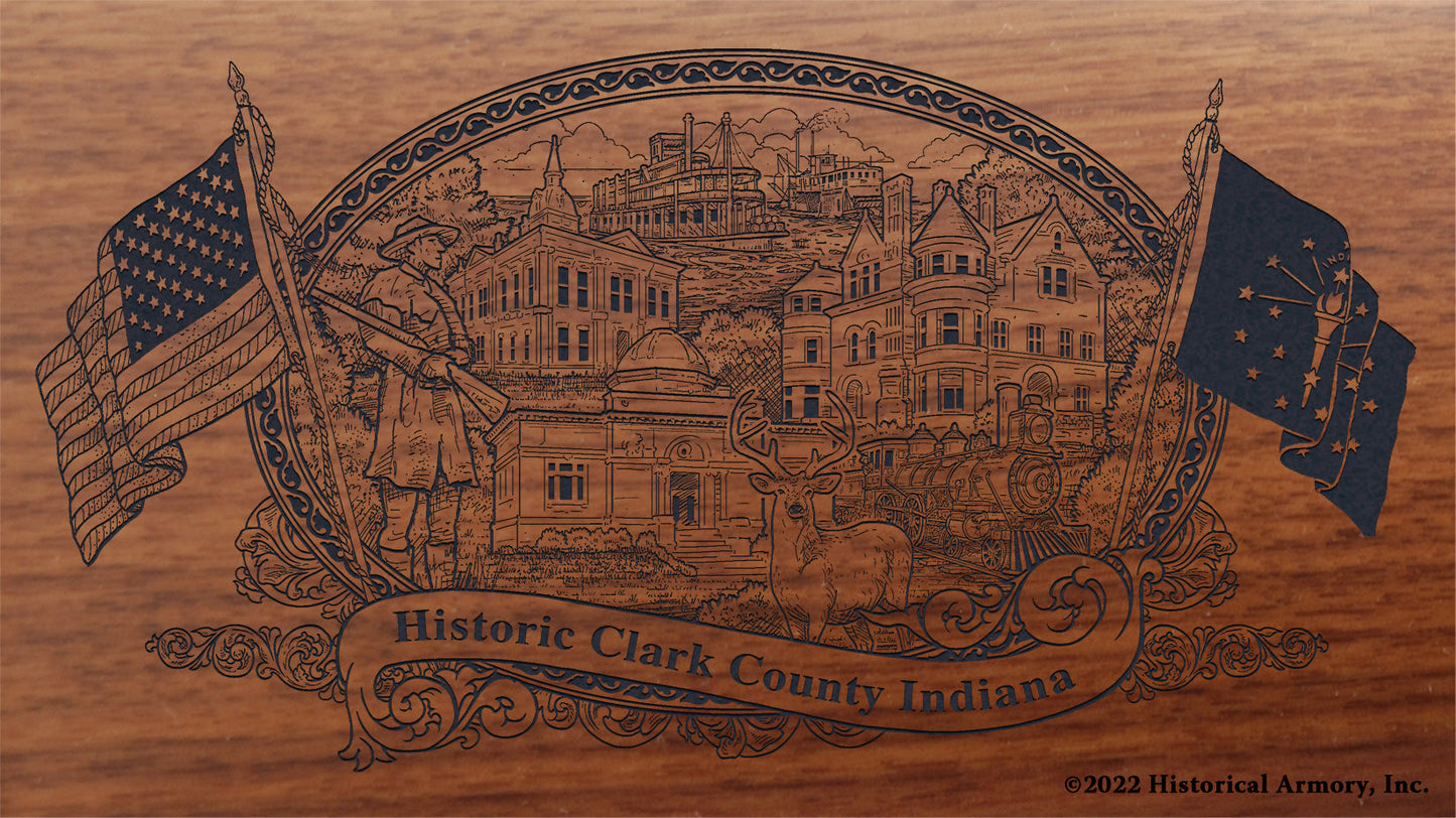 Clark County Indiana Engraved Rifle Buttstock