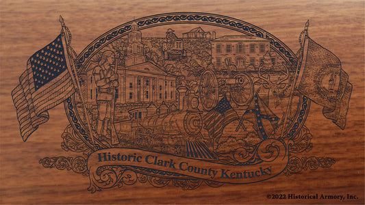 Clark County Kentucky Engraved Rifle Buttstock
