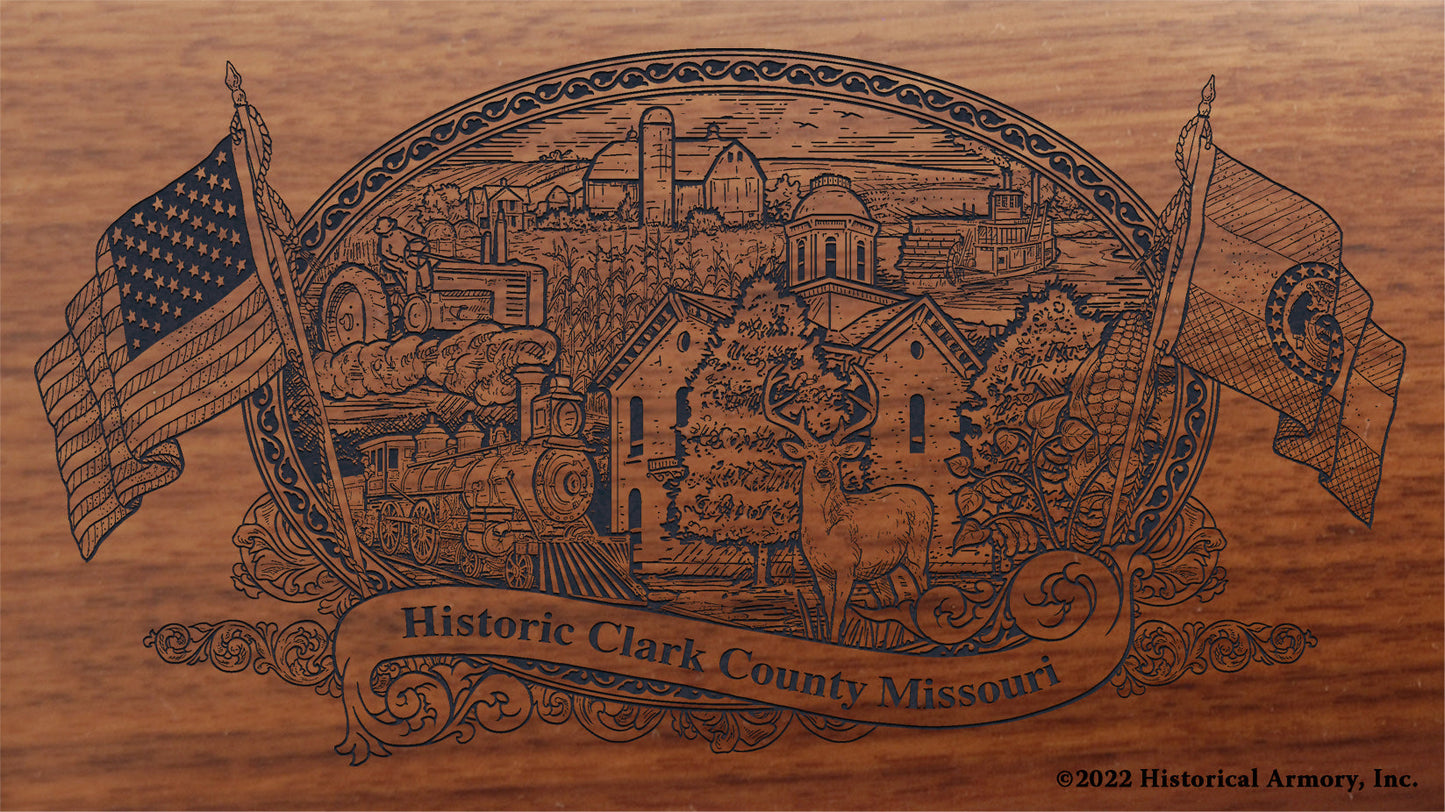 Clark County Missouri Engraved Rifle Buttstock