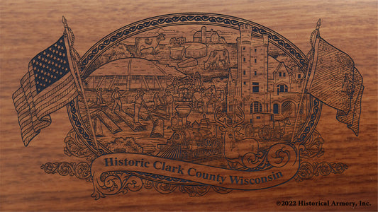 Clark County Wisconsin Engraved Rifle Buttstock