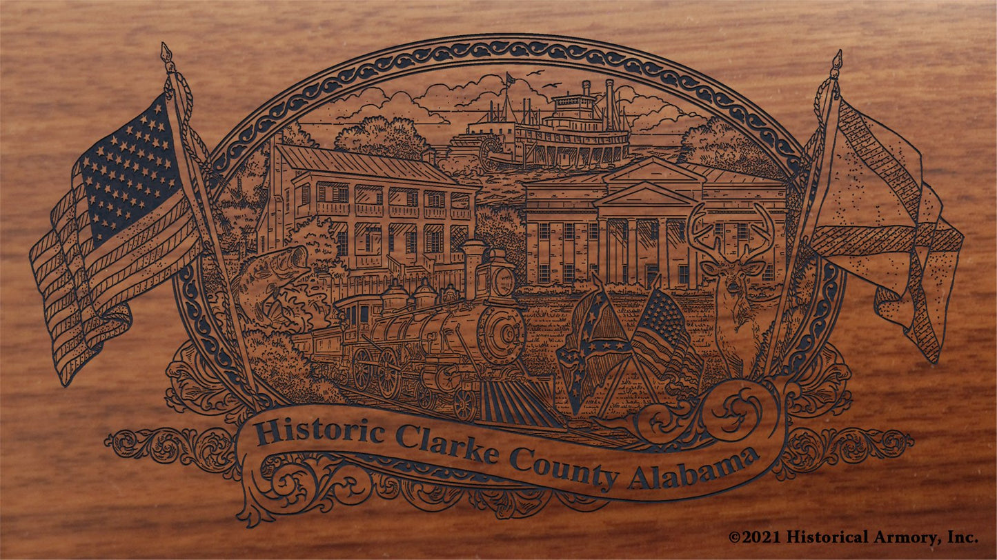 Engraved artwork | History of Clarke County Alabama | Historical Armory