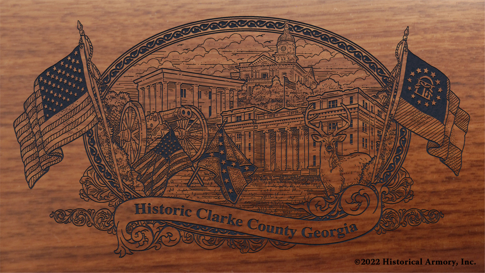 Clarke County Georgia Engraved Rifle Buttstock