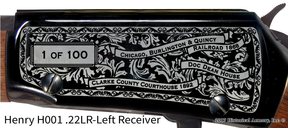 Clarke County Iowa Engraved Rifle