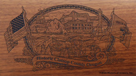Clatsop County Oregon Engraved Rifle Buttstock