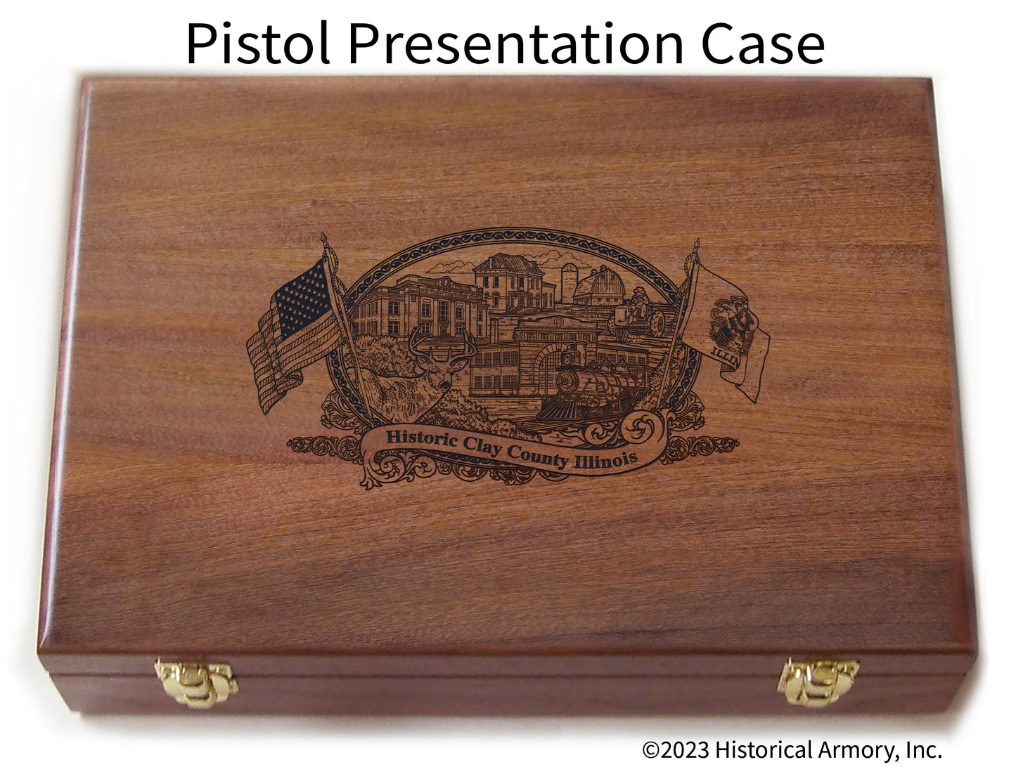 Clay County Illinois Engraved .45 Auto Ruger 1911 Presentation Case