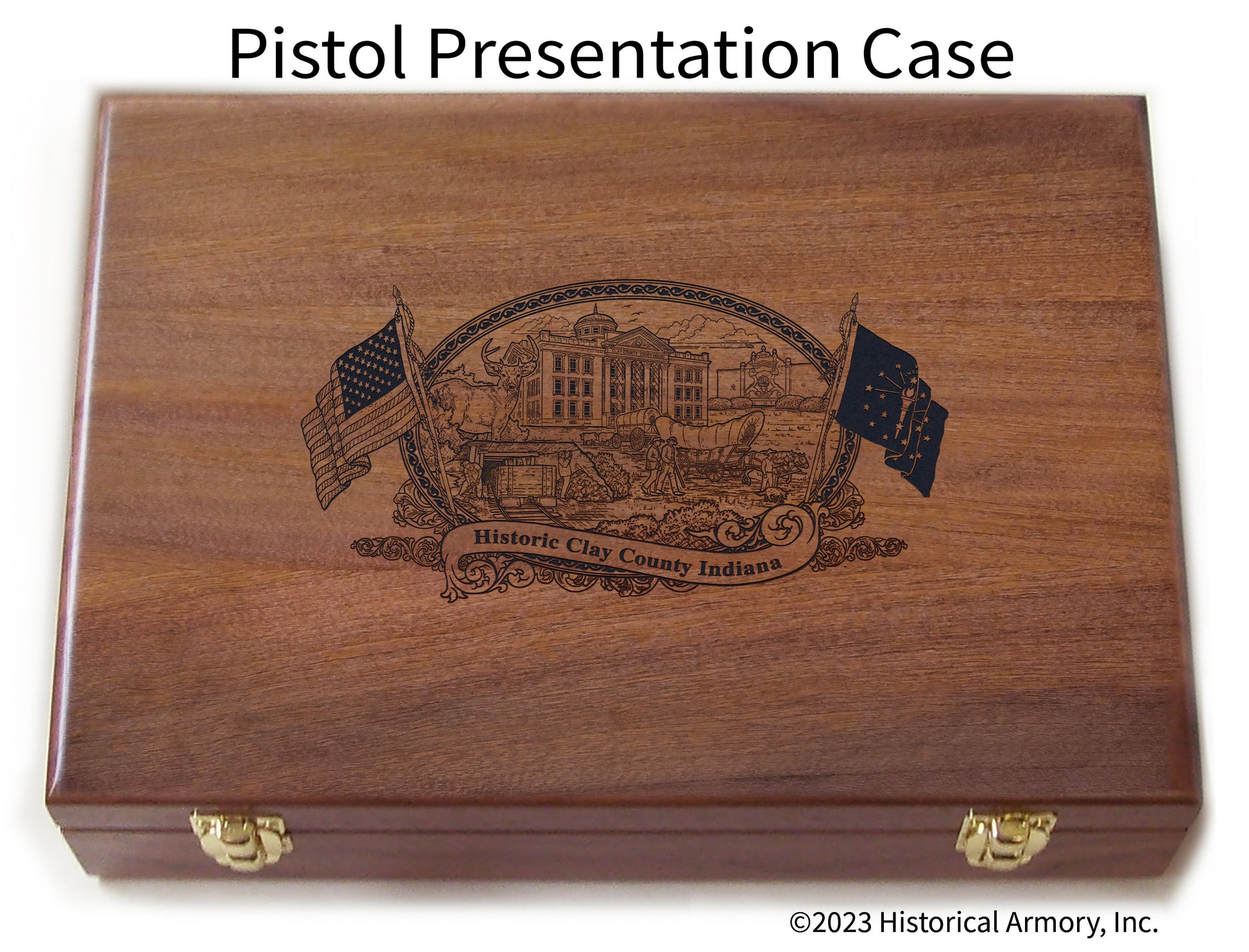 Clay County Indiana Engraved .45 Auto Ruger 1911 Presentation Case