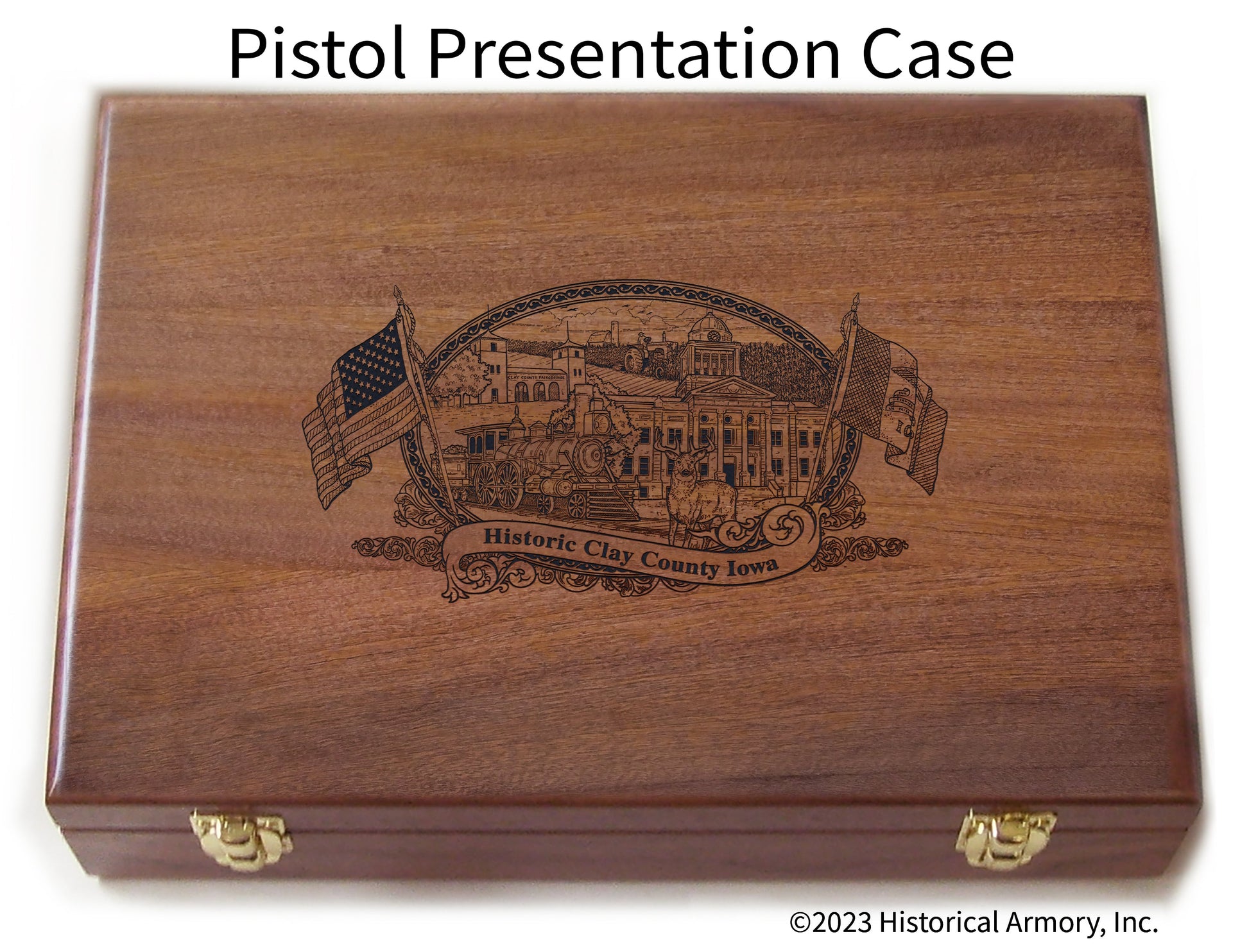 Clay County Iowa Engraved .45 Auto Ruger 1911 Presentation Case