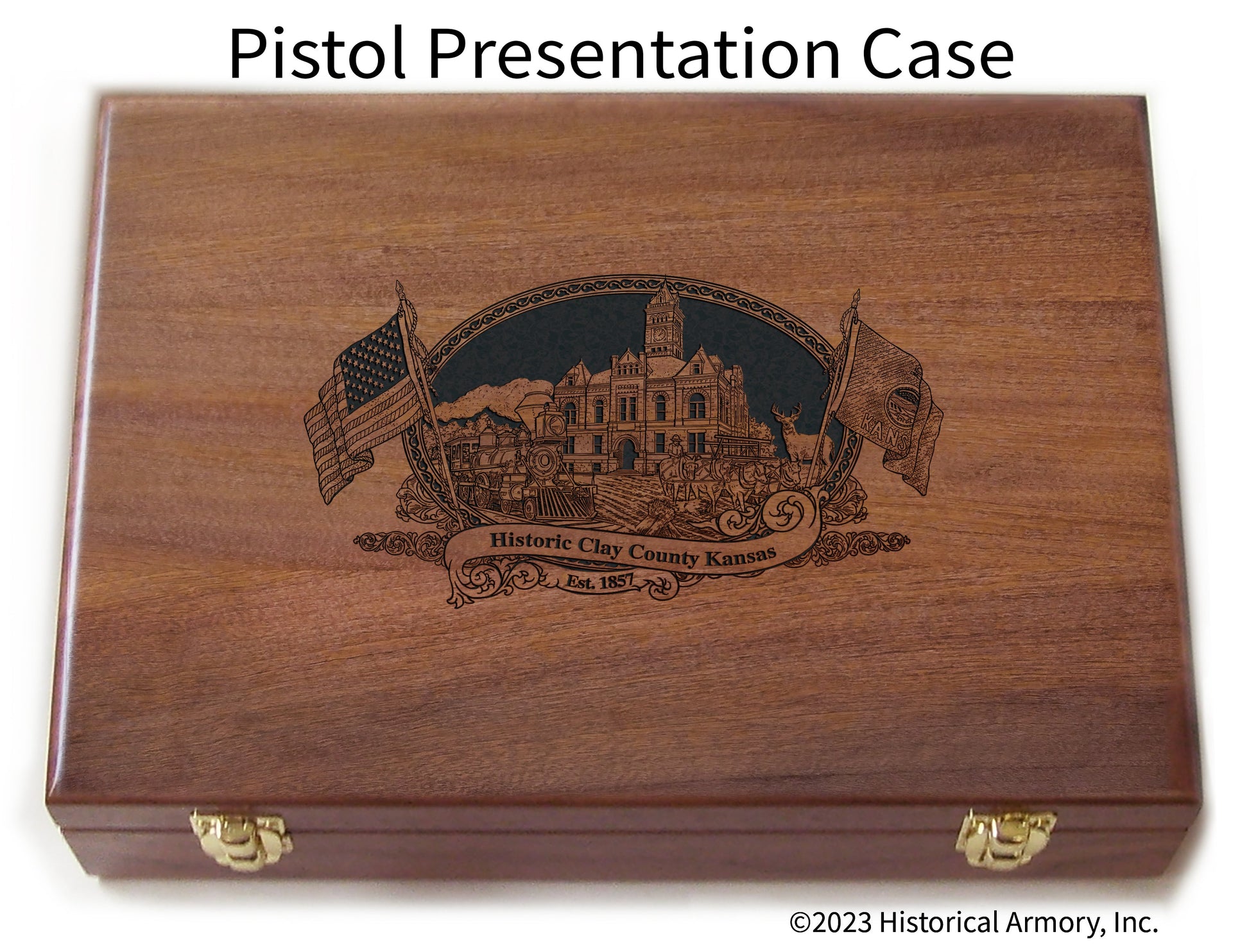 Clay County Kansas Engraved .45 Auto Ruger 1911 Presentation Case
