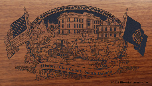 Clay County South Dakota Engraved Rifle Buttstock