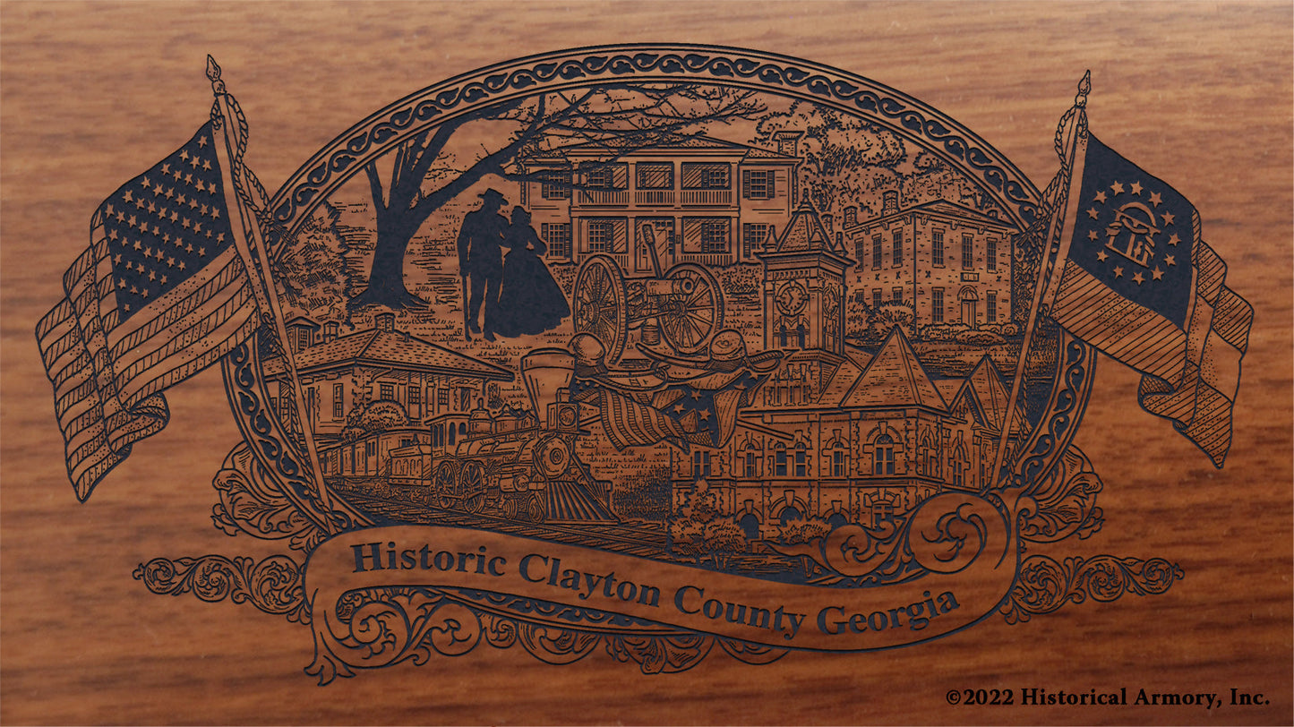Clayton County Georgia Engraved Rifle Buttstock