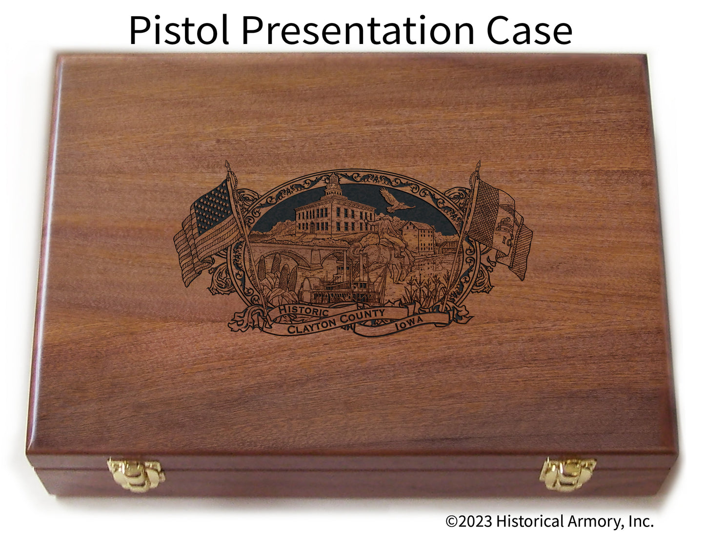 Clayton County Iowa Engraved .45 Auto Ruger 1911 Presentation Case