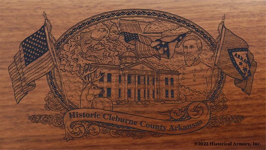 Cleburne County Arkansas Engraved Rifle Buttstock