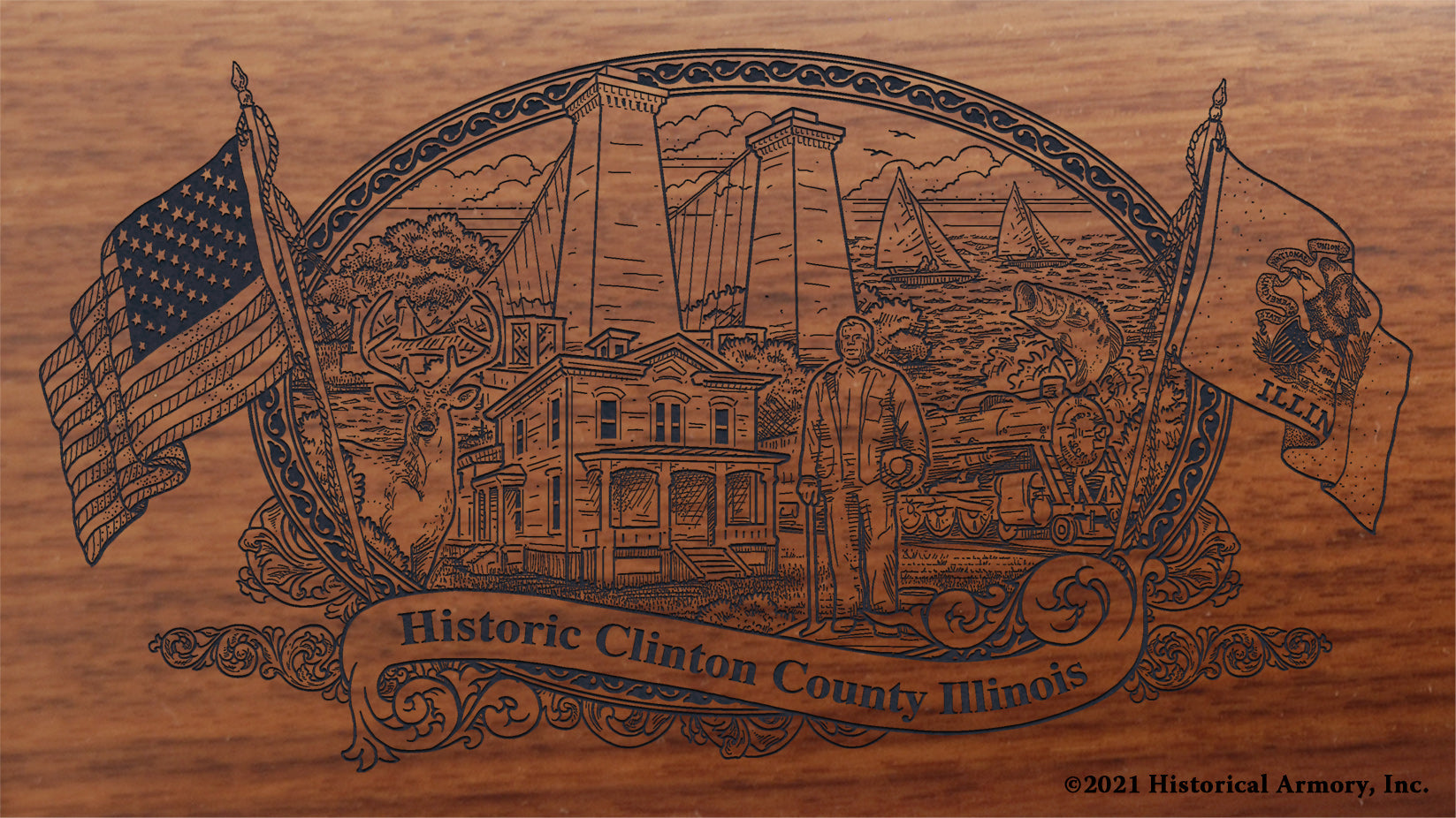 Clinton Rifles Antique Sign Clinton County Illinois | Personalized Engraved Henry Rifles ...