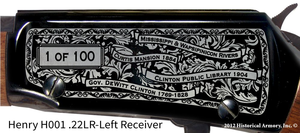 Clinton Rifles Antique Sign Clinton County Iowa Engraved Rifle – Historical Armory