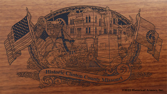 Clinton County Missouri Engraved Rifle Buttstock